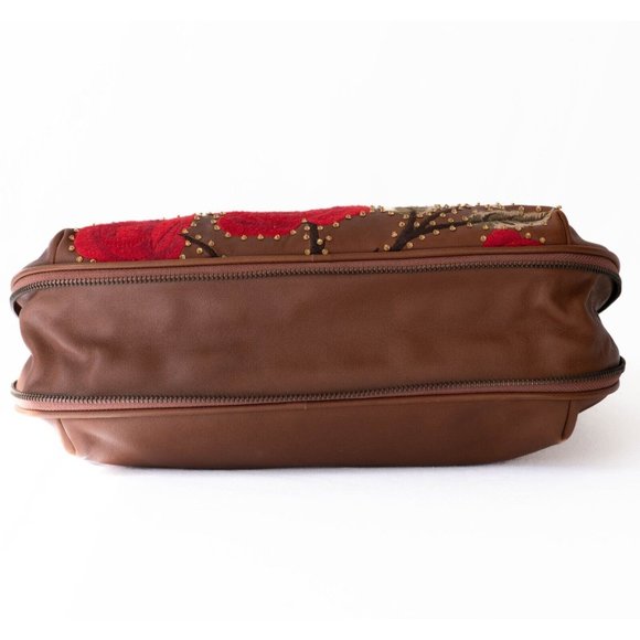 Isabella Fiore Vintage Y2K Western Floral Embroidered Rambling Rose Boho Handbag - Picture 3 of 9